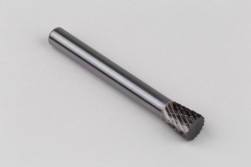8mm Ø Carbide Inverted Cone Burr, 6mm Shank x 9mm LOC, Double Cut, Uncoated