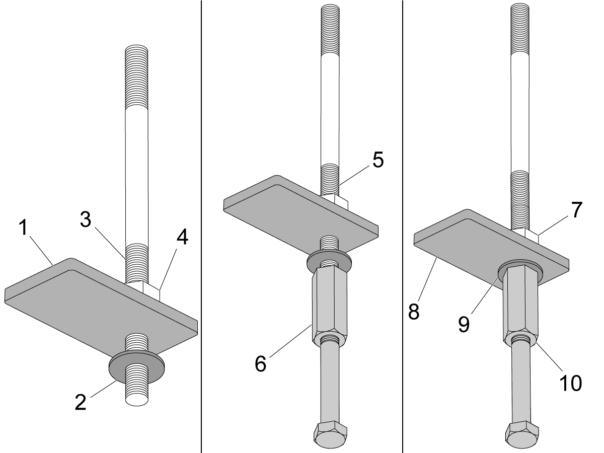 Plaquettes d'inspection systèmes d'ancrage