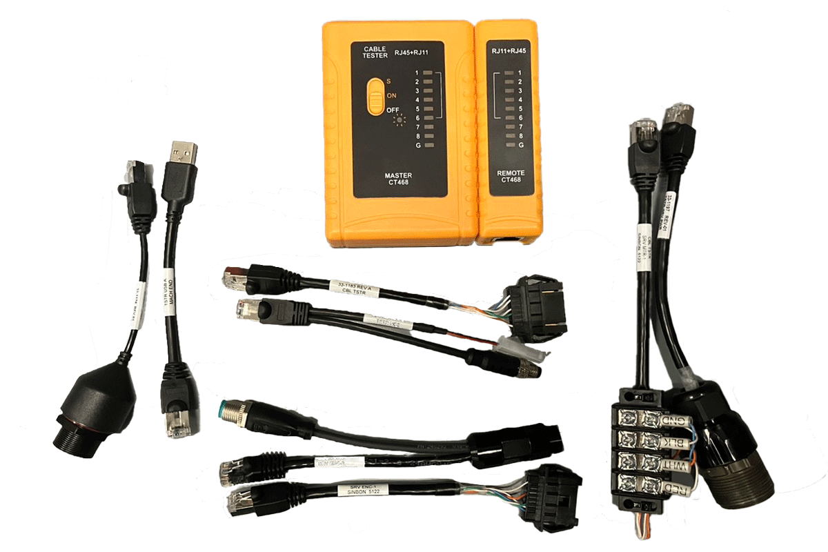 Presentation of an RJ45 and RJ11 cable tester 